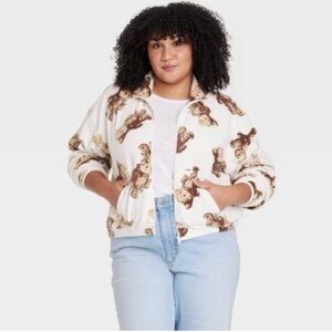 Grayson Threads Christmas teddy bear fleece jacket size XL